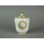 A Caughley polychrome tea canister and cover, circa 1792-94