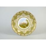 Coalport 'Windsor Castle' jewelled cabinet plate