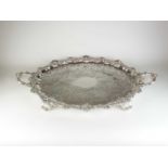 An impressive Victorian two handled silver tray