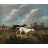 Attributed to Samuel Raven (British 1775-1847) A Setter and Pointer at Work oil on panel