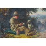 Frank Bramley RA (British 1857-1915), Boy Resting with his Dog oil on canvas