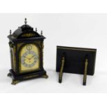 An imposing late 19th century, 18th century style, ebonised and gilt metal mounted, three-train