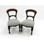 A set of 9 Victorian mahogany balloon-back dining chairs (9)Condition report: One back rail loose.