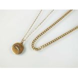 A 9ct gold flat curb link necklace