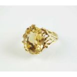 A single stone citrine dress ring