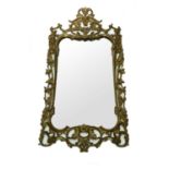 A Rococo style pier gilt-wood wall mirror, 19th century