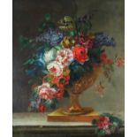 J.L. Boizet (Continental School) Vases de Fleurs oil on canvas