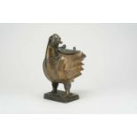 A Khorasan bronze incense burner in the form of a bird, 19th century