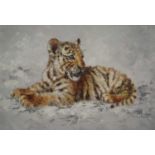Silvia Duran (Spanish Contemporary) Tiger Cub oil on canvas