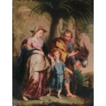 After Peter Paul Rubens (18th Century) Return of Holy Family from Egypt oil on copper