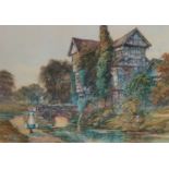 J.W. Watshaw (British 19th Century) Little Moreton Hall Watercolour