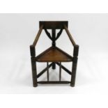 A Victorian carved oak Turner's chairCondition report: Ok, apart from minor chips, dents and
