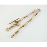 A 9ct rose gold elongated link Albert