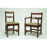 A set of six 19th century oak dining chairs