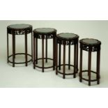 A set of four graduated Chinese rosewood tables, probably Republic