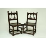 A near pair of Charles II oak side chairs, Derbyshire/South Yorkshire