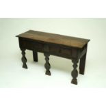 A 17th century and later oak dresser base