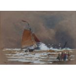 Thomas Bush Hardy (British, 1842-1897), A Boat Leaving Shore Watercolour