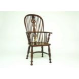 A Victorian yew and elm Windsor chair