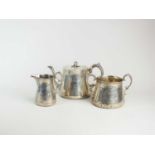 A Victorian three piece silver tea service