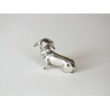 A novelty silver model of a Dachshund