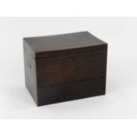 A George III yew veneered box, crossbanded and inlaid with boxwood stringing, 28cm wideCondition