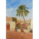 Otto Pilny (Swiss 1866-1936), North African Street Scene oil on panel