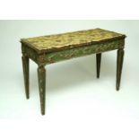 A late 18th century Italian painted pine rectangular side/console table