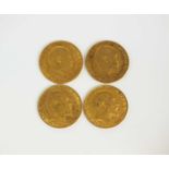 Four Edward VII sovereigns