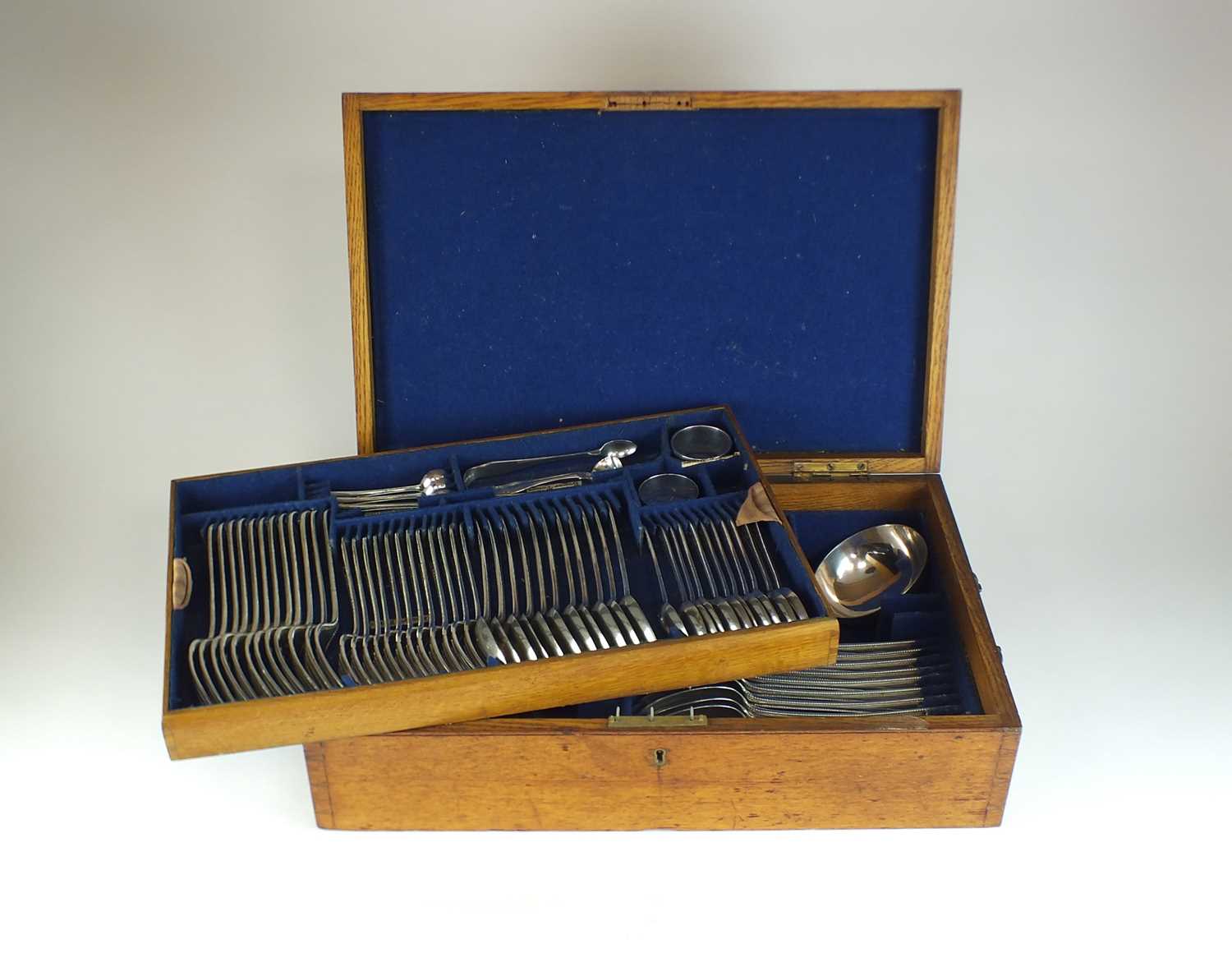 A Victorian cased canteen of silver flatware