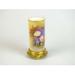 Royal Worcester vase painted with flowers by E. Barker