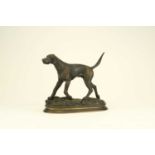 After Piere-Jules Mene, a bronze figure of a hunting dog