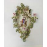 Sitzendorf porcelain wall plaque with candle sconces