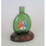 A Bohemian enamelled glass pilgrim flask