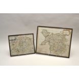 A Robert Morden map of North Wales, 36 x 43cm, together with an early map of Montgomery, 26 x