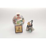 A small miscellaneous collection to include a Japanese Satsuma vase, a Japanese ceramic figure, a