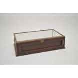 A small early 20th century mahogany framed table-top display case, 20cm high, 75 x 45cm.
