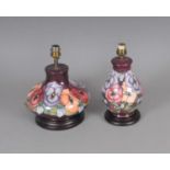 Two Moorcroft lamp bases