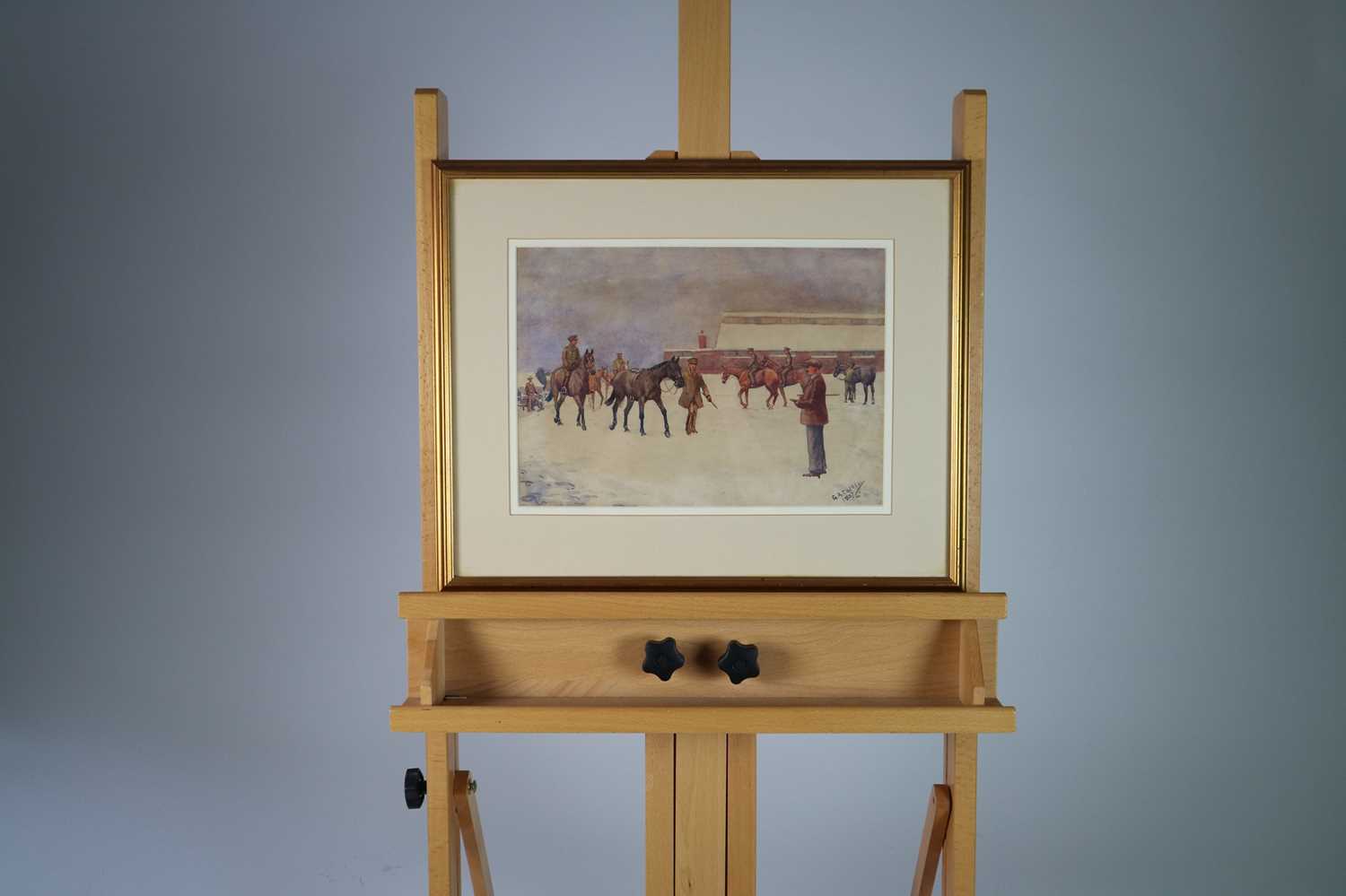 Major G.A. Cattley (British 1878-1966), Cavalry Horse Inspection - Image 2 of 3