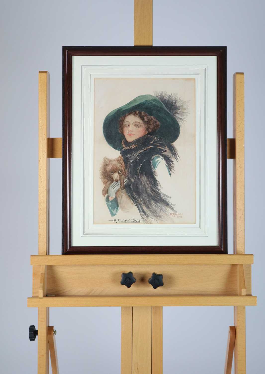 H Rimmer (British 19th-20th Century) Two watercolour portraits and framed 19th Century funeral - Image 6 of 10