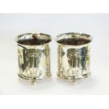 A pair of Art Nouveau silver plated planters/vases