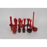 A good quantity of mid-20th century ruby glassware, including Whitefriars