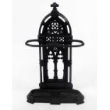A Gothic revival stick stand, possibly Coalbrookdale, 90cm high