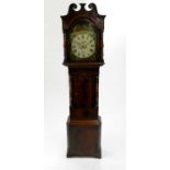 A Victorian mahogany veneered, 8 day longcase clock, with a 14” painted dial, signed ‘Ault