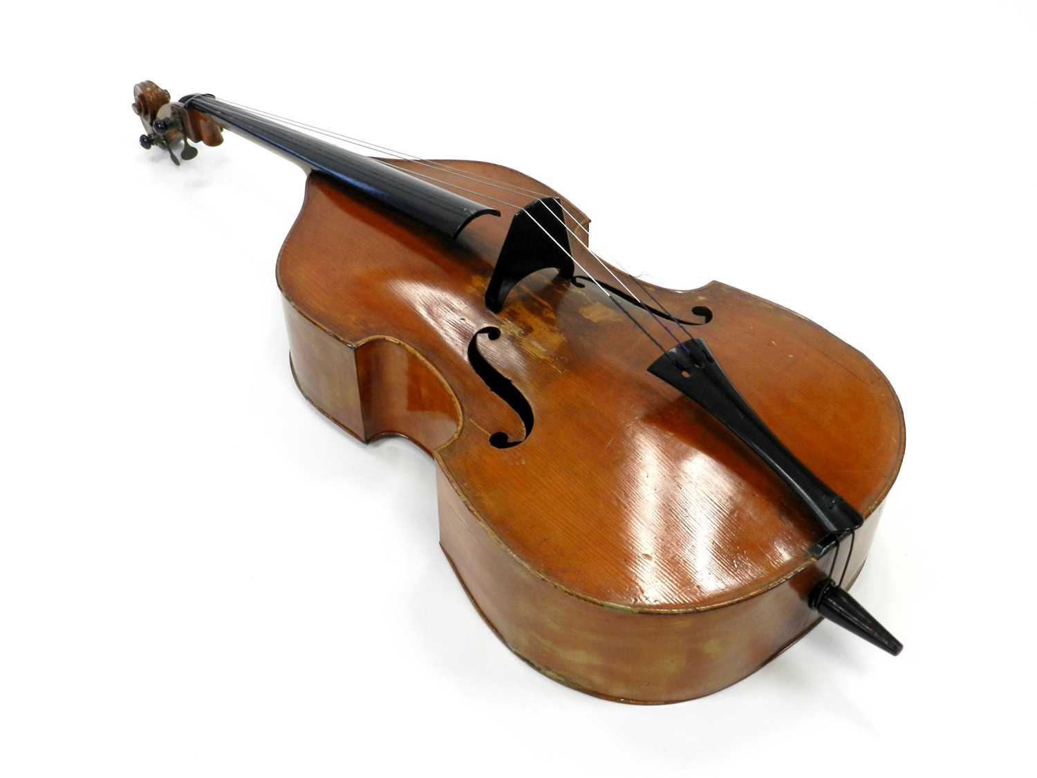 A three-string double bass, maker unknown, 70".