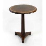 A 19th century mahogany and sycamore crossbanded polygonal tilt-top occasional table, the sixteen-
