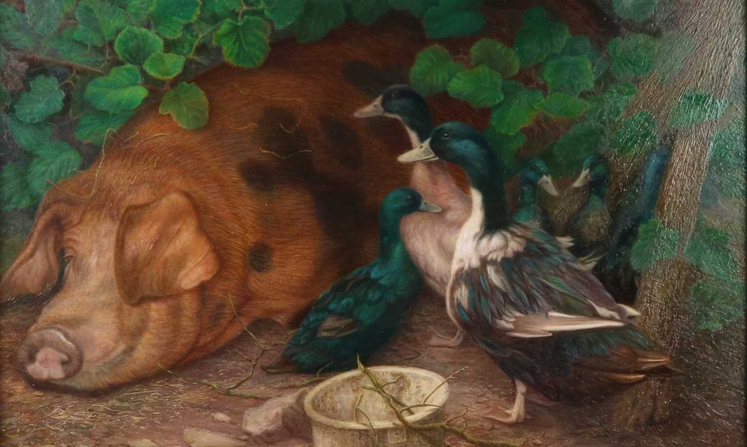 Denby Sweeting (British 1936-2020) Pig and Ducks