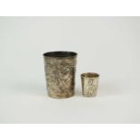 An 18th century white metal continental beaker