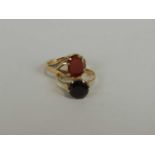 Two 9ct gold stone set rings