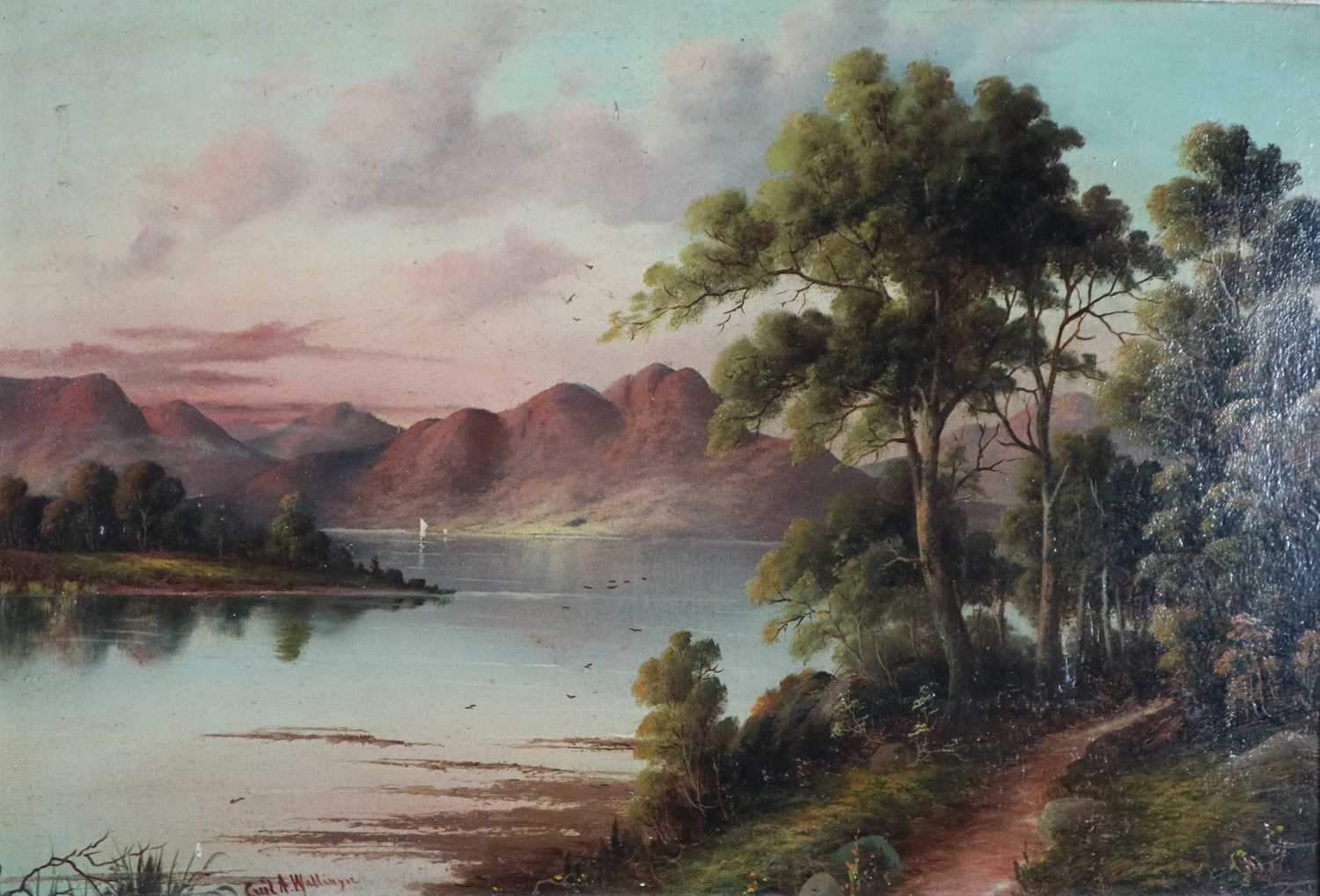 Cecil A Wallinger (British School), Lakeside Landscape